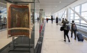 Giotto üvegre festett remekműveit állították ki a római Fiumicino repülőtéren