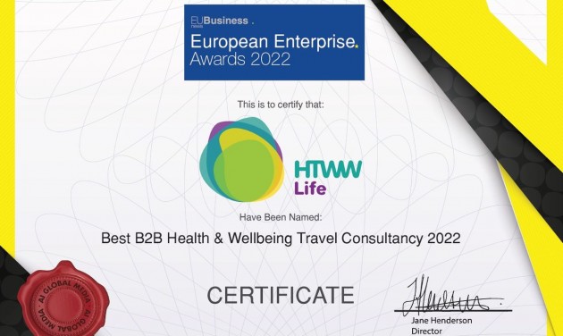 Kiválósági szakmai díj a Health Tourism Worldwide csapatának