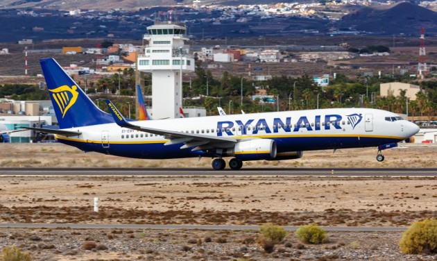 Tenerifére indít járatot Budapestről a Ryanair