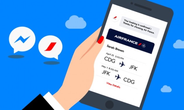 Air France beszállókártyák Messengeren